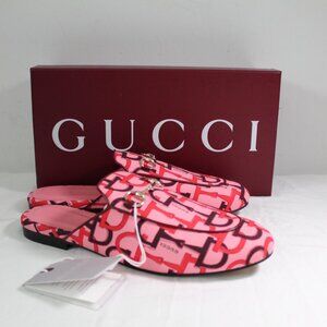 NWB Gucci Horsebit GG Princetown Horsebit Flats Mules Slip Ons 40 802163